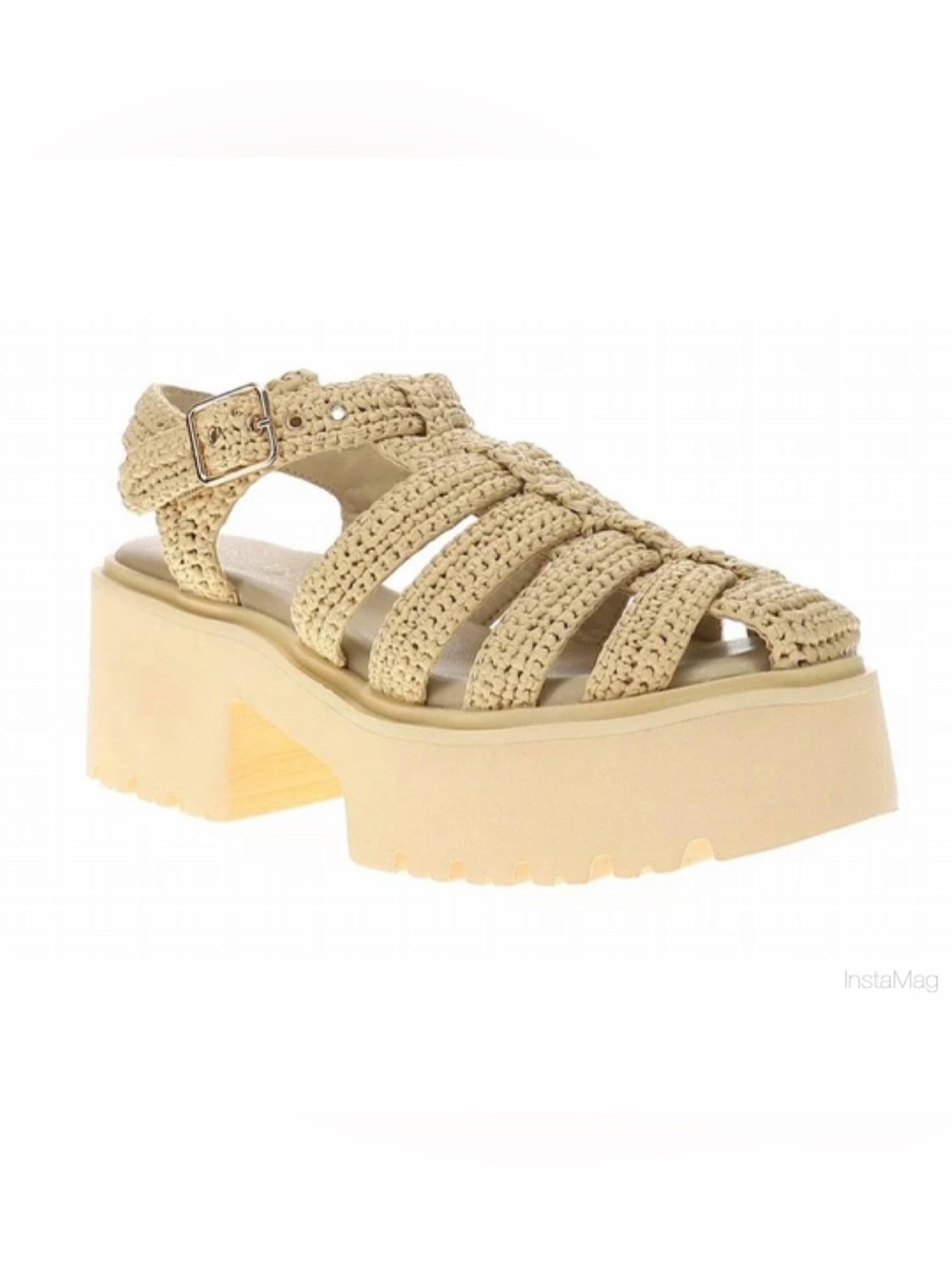 COCONUTS BY MATISSE Natural Beige Woven Platform Sandal